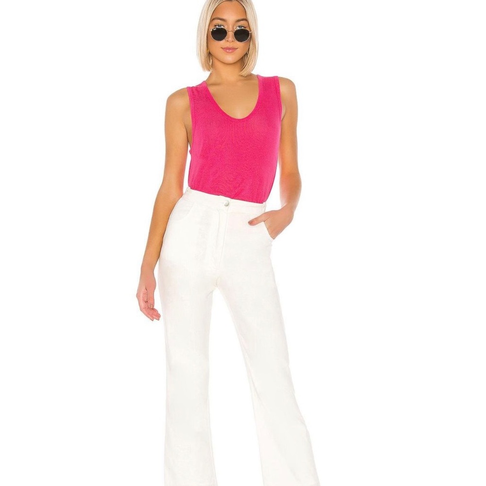 Free People Take The Plunge Fuscia Tank Top Size M